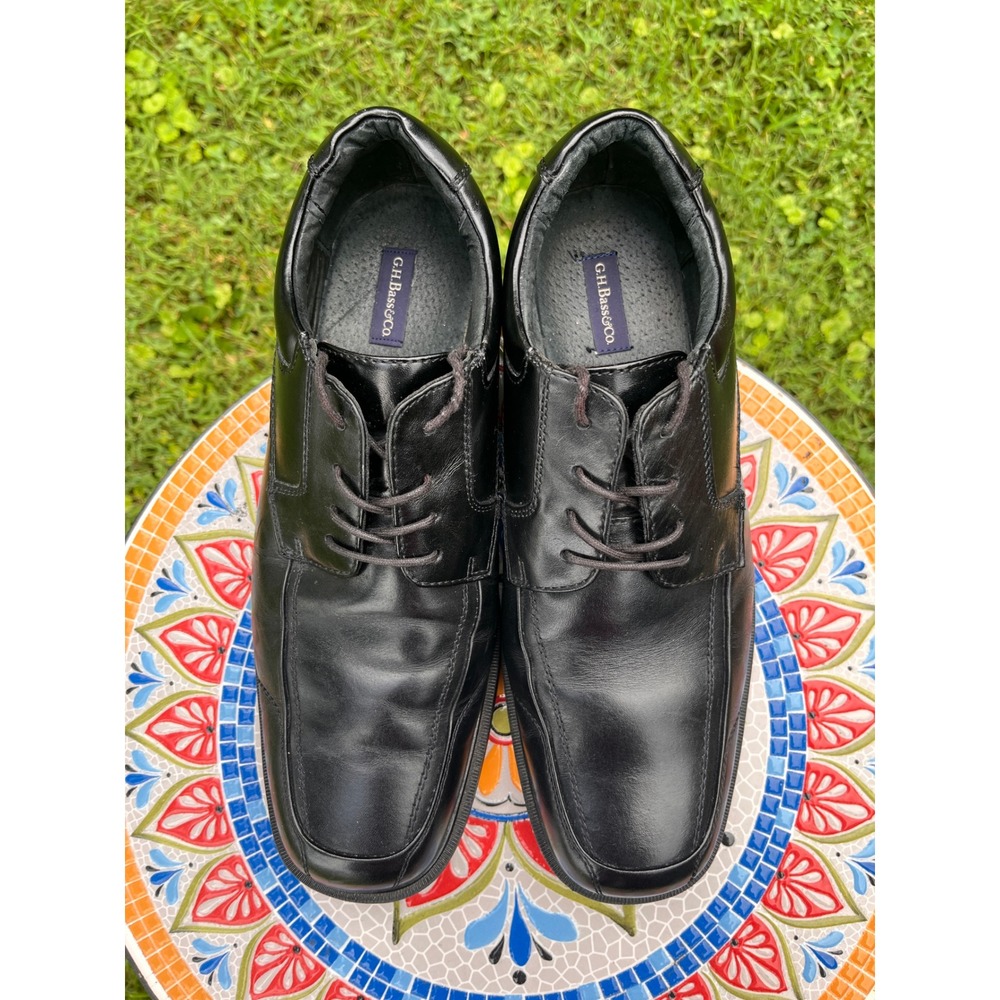 G.H. Bass Mitchell Oxford Mens 10.5 M/W Black Leather Dress Shoes